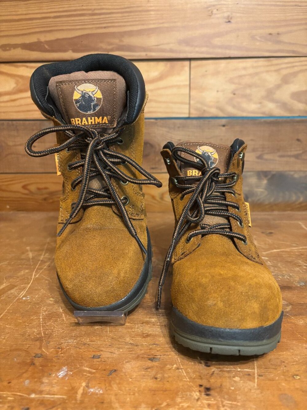 New Women's/Youth Brahma Steel Toed Suede Work Boots